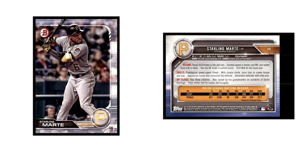2019 Bowman. Starling Marte Baseball Cards #68