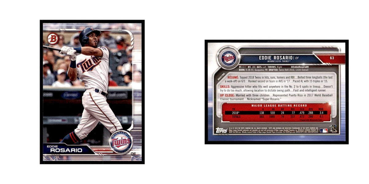2019 Bowman. Eddie Rosario Baseball Cards #63