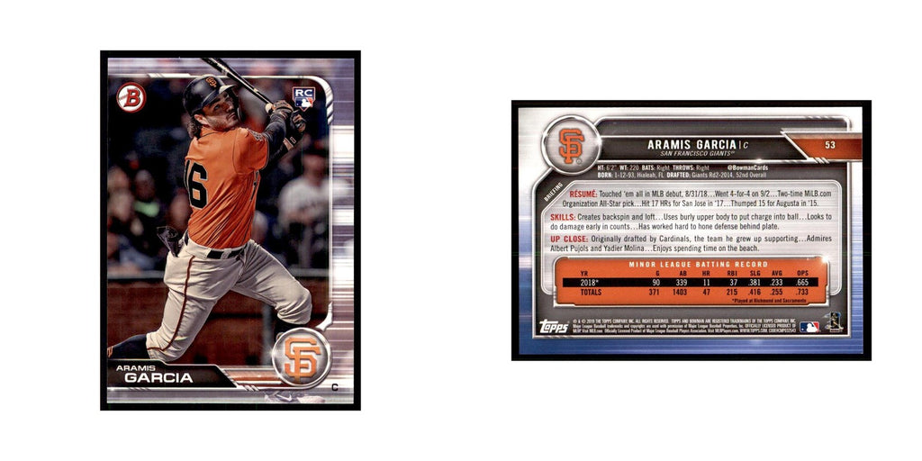 2019 Bowman. Aramis Garcia Baseball Cards #53