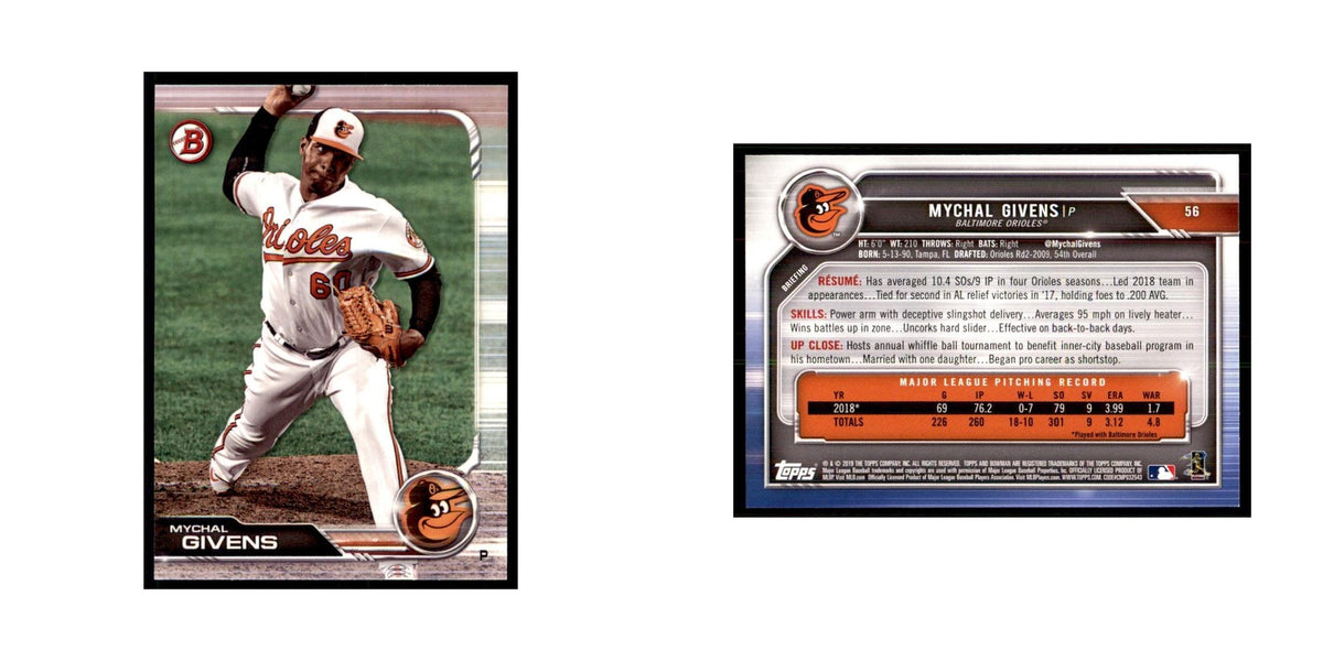 2019 Bowman. Mychal Givens Baseball Cards #56