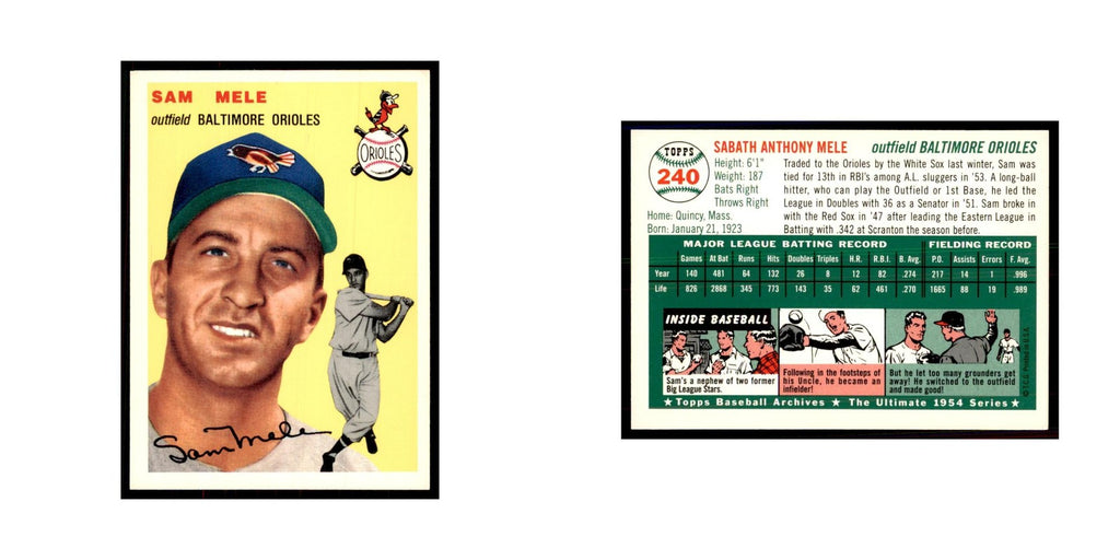 1994 Topps Archives Sam Mele Baseball Cards #240