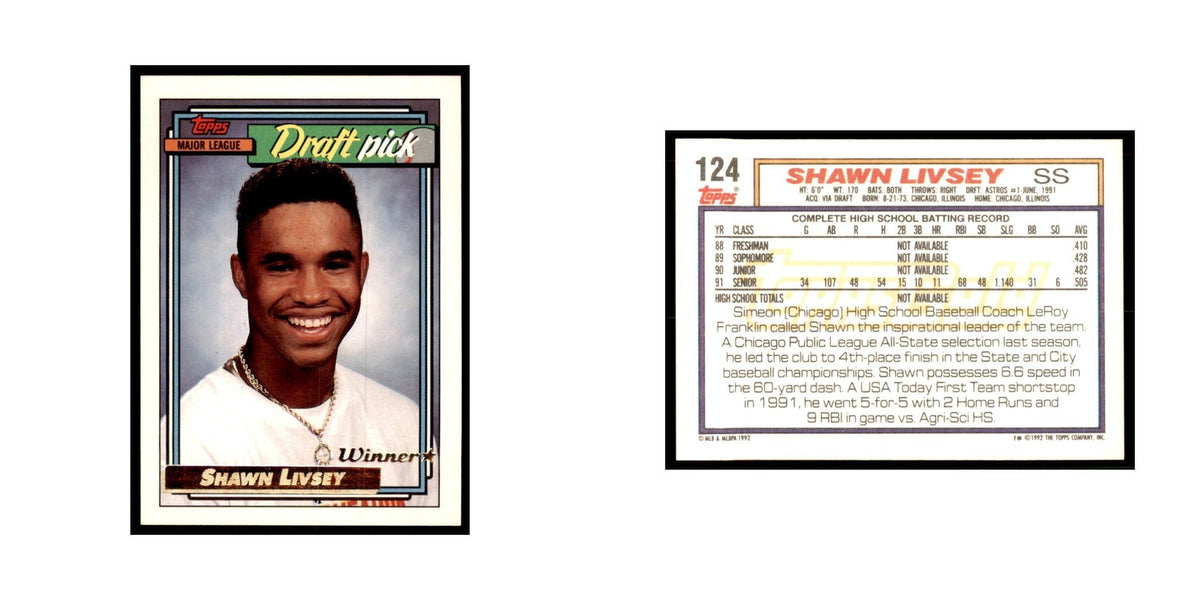 1992 Topps Gold Shawn Livsey  Cards #124