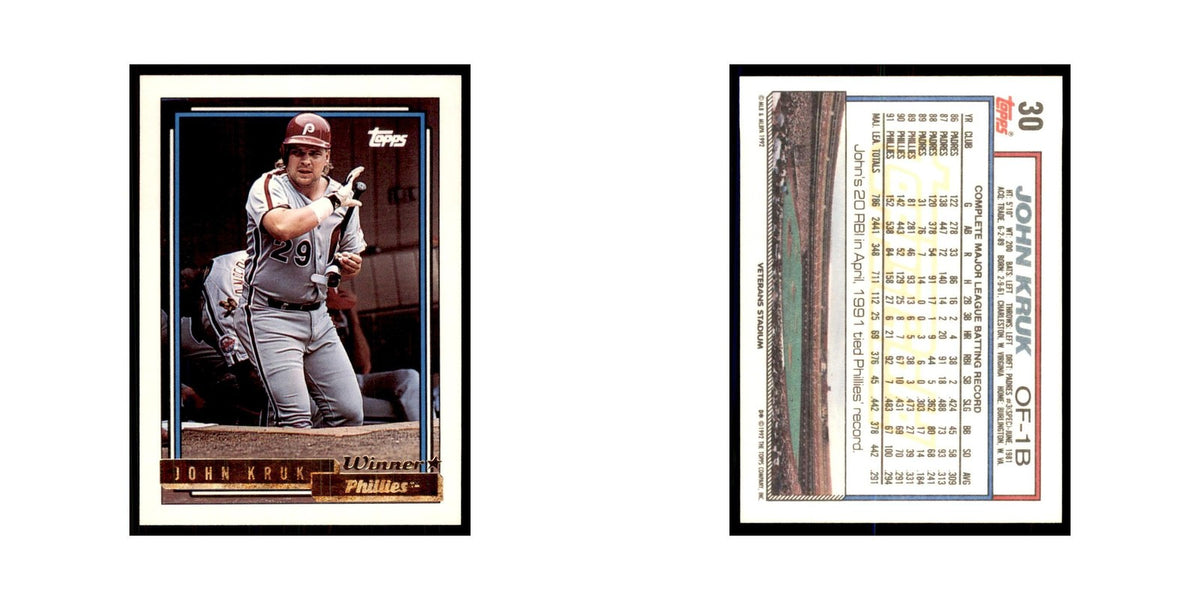 1992 Topps Gold John Kruk Cards #30