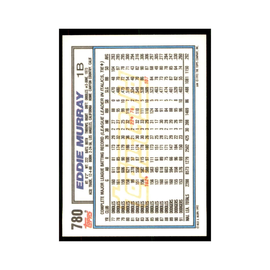 1992 Topps Gold Eddie Murray  Cards #780