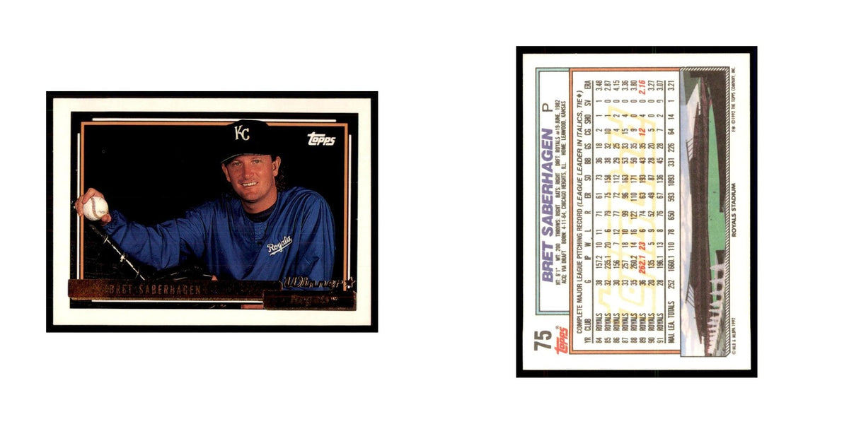 1992 Topps Gold Bret Saberhagen Baseball Cards #75