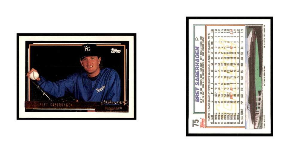 1992 Topps Gold Bret Saberhagen Cards #75