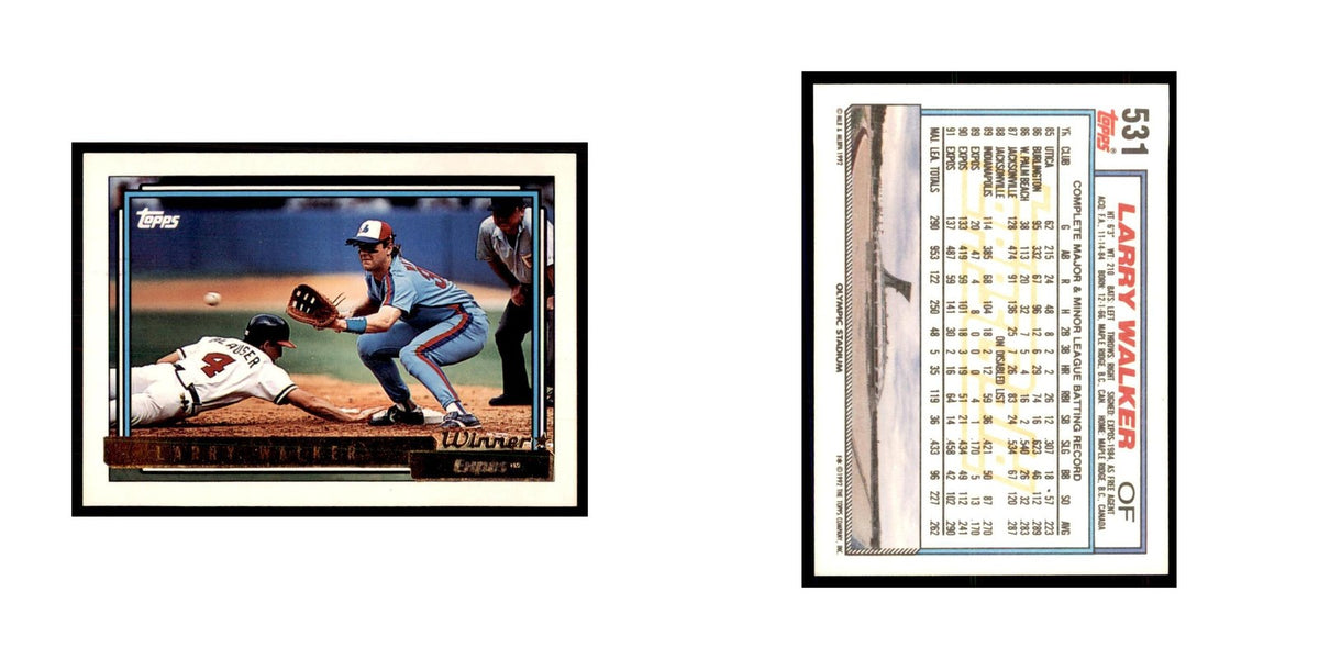 1992 Topps Gold Larry Walker Cards #531