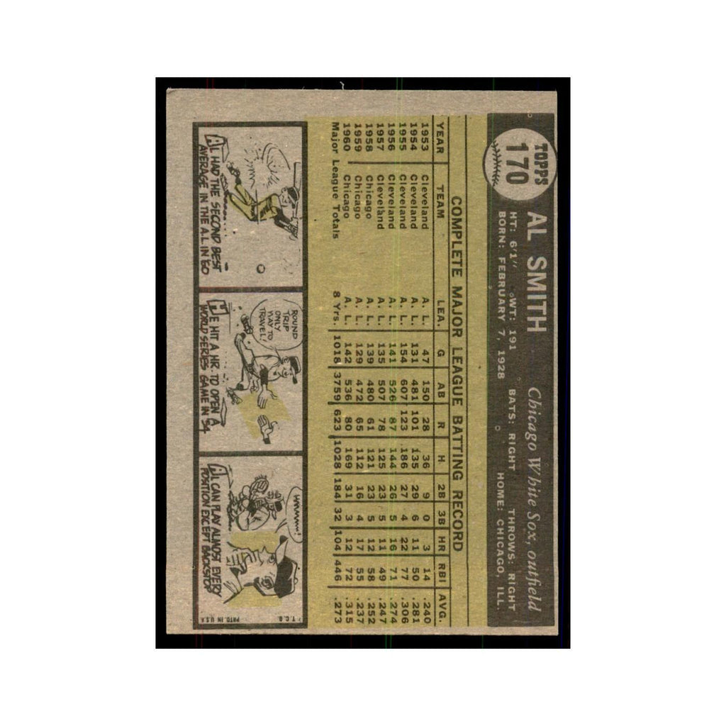 1961 Topps Al Smith White Sox #170
