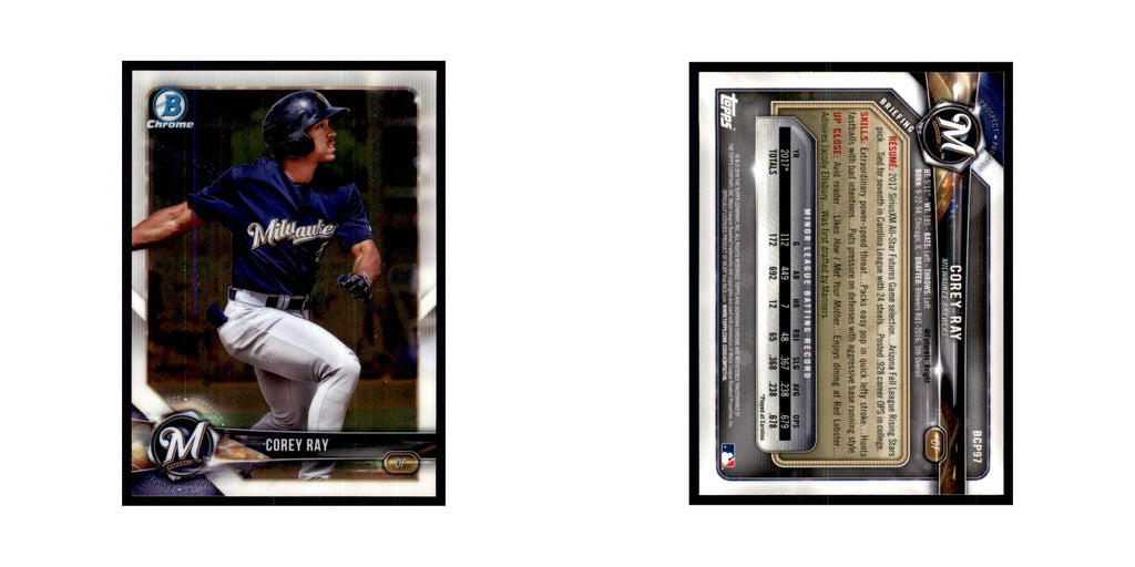 2018 Bowman Chrome Prospects Corey Ray Brewers #BCP97
