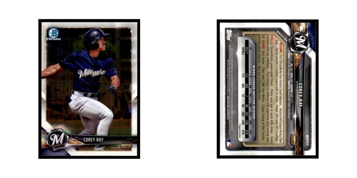2018 Bowman Chrome Prospects Corey Ray Brewers #BCP97