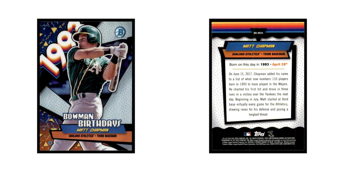 2018 Bowman Chrome Birthdays Matt Chapman Athletics #BB-MCH