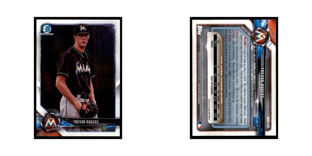 2018 Bowman Chrome Prospects Trevor Rogers Marlins #BCP148
