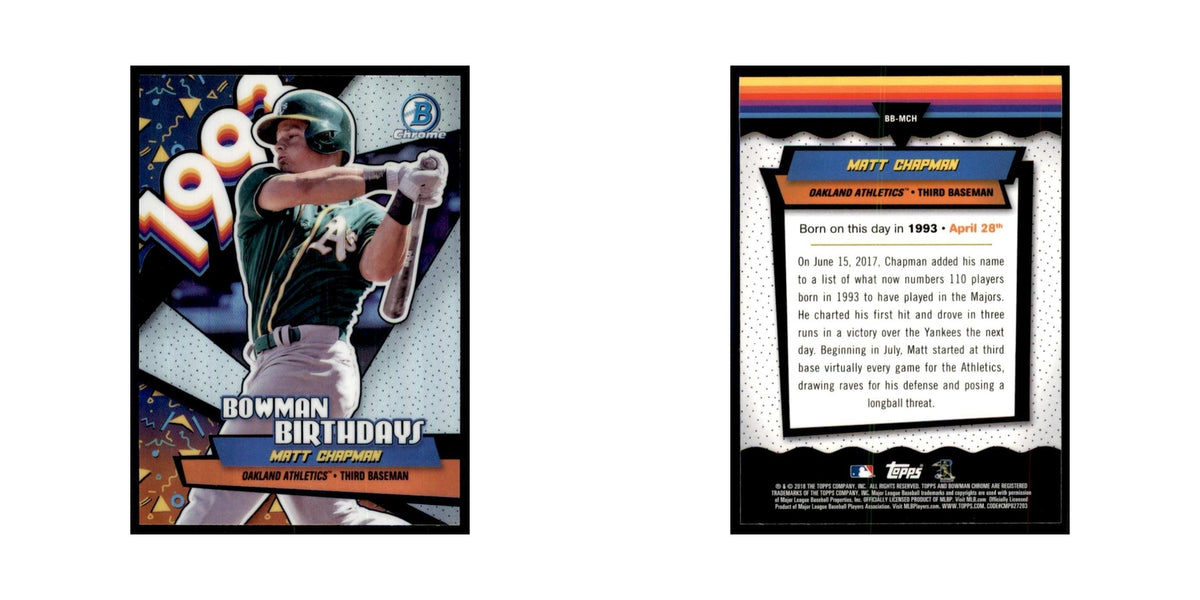 2018 Bowman Chrome Birthdays Matt Chapman Athletics #BB-MCH