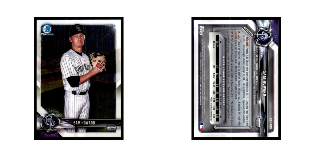 2018 Bowman Chrome Prospects Sam Howard Rockies #BCP109