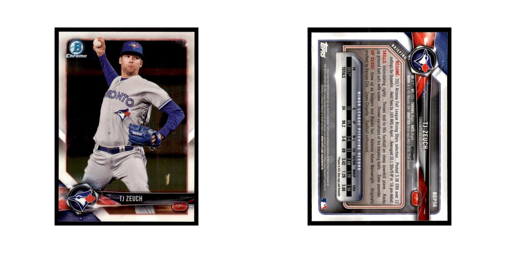 2018 Bowman Chrome Prospects T.J. Zeuch Blue Jays #BCP56