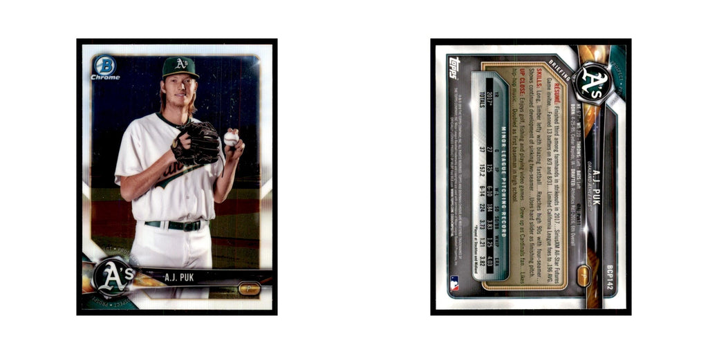 2018 Bowman Chrome Prospects A.J. Puk Athletics #BCP142