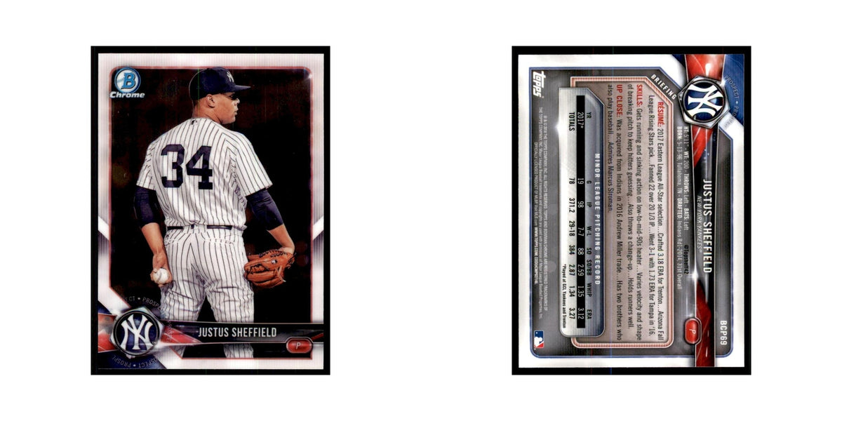 2018 Bowman Chrome Prospects Justus Sheffield Yankees #BCP69