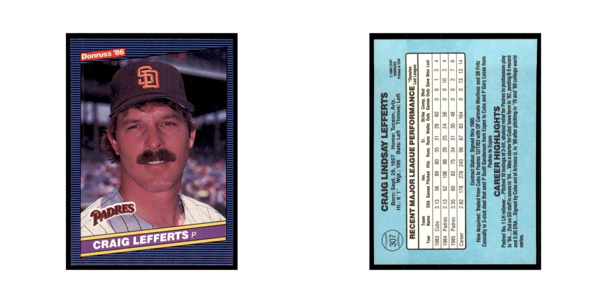 1986 Donruss Craig Lefferts Padres #307