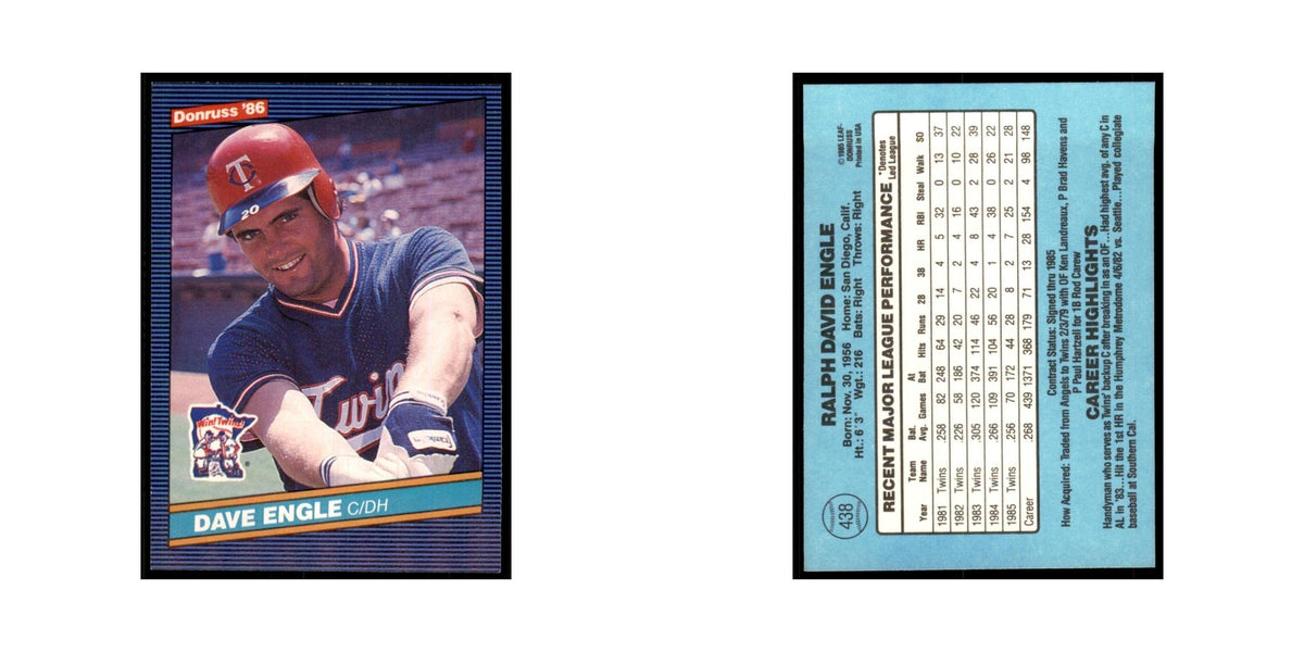 1986 Donruss Dave Engle Twins #438