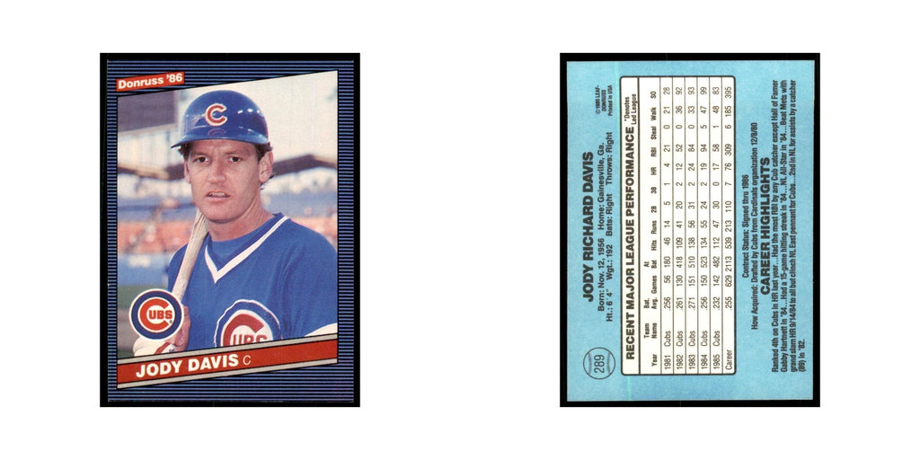 1986 Donruss Jody Davis Cubs #289