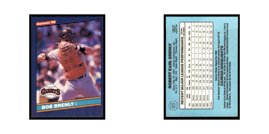 1986 Donruss Bob Brenly Giants #323