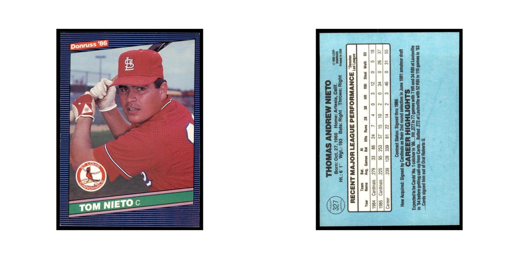 1986 Donruss Tom Nieto Cardinals #327
