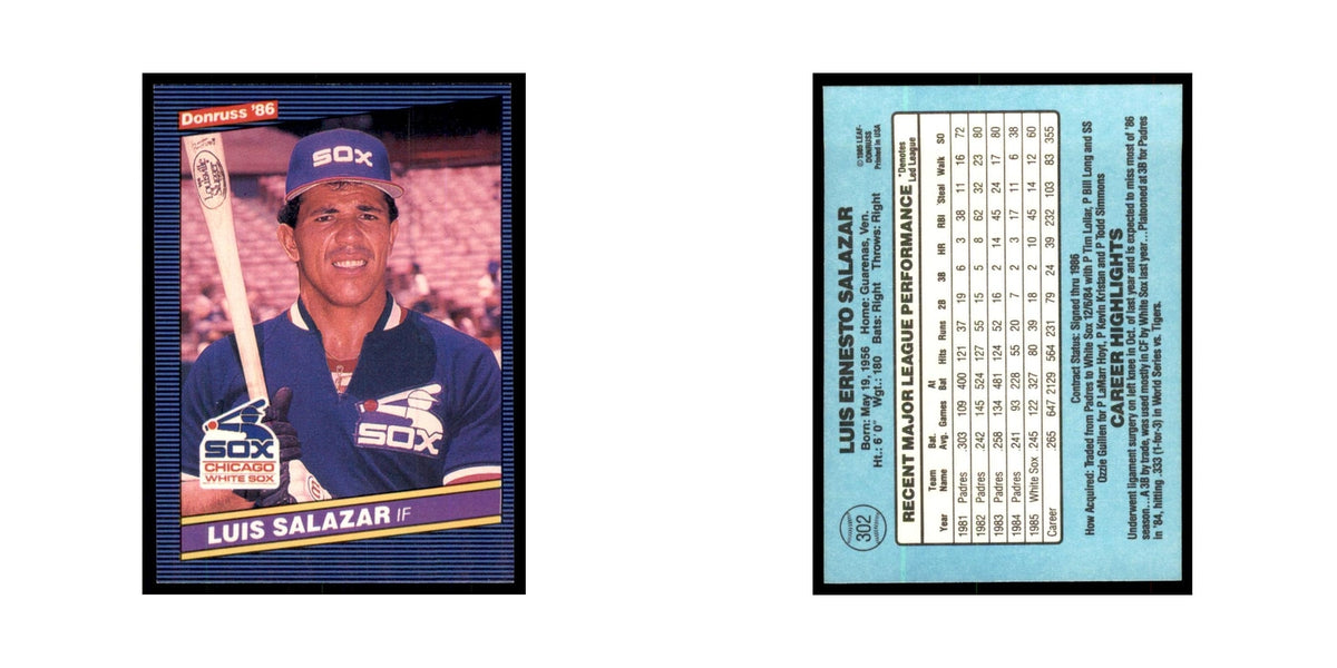 1986 Donruss Luis Salazar White Sox #302