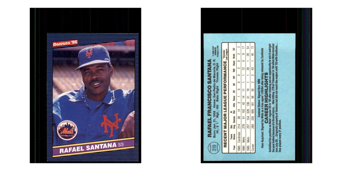 1986 Donruss Rafael Santana Mets #319