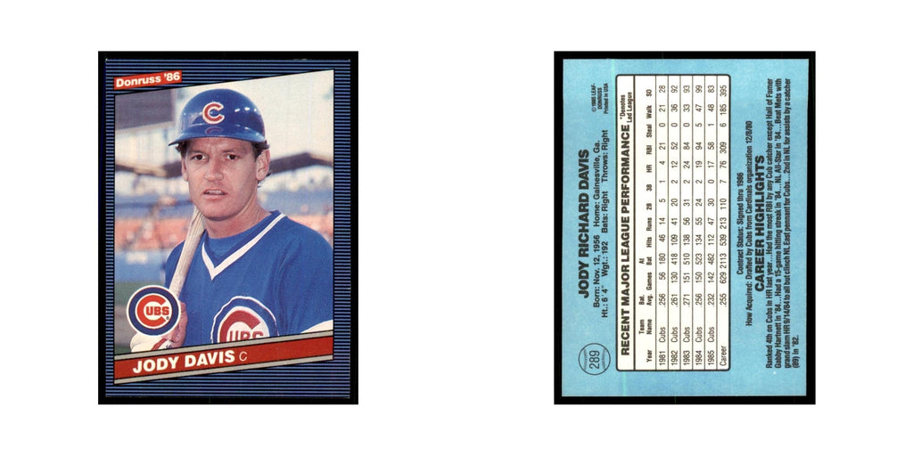 1986 Donruss Jody Davis Cubs #289