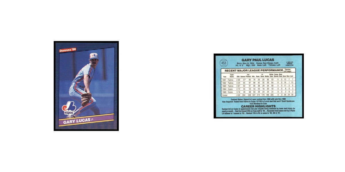1986 Donruss Gary Lucas Montreal Expos #453