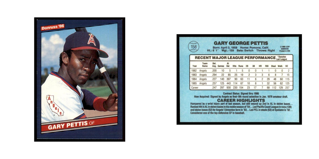 1986 Donruss Gary Pettis Angels #158