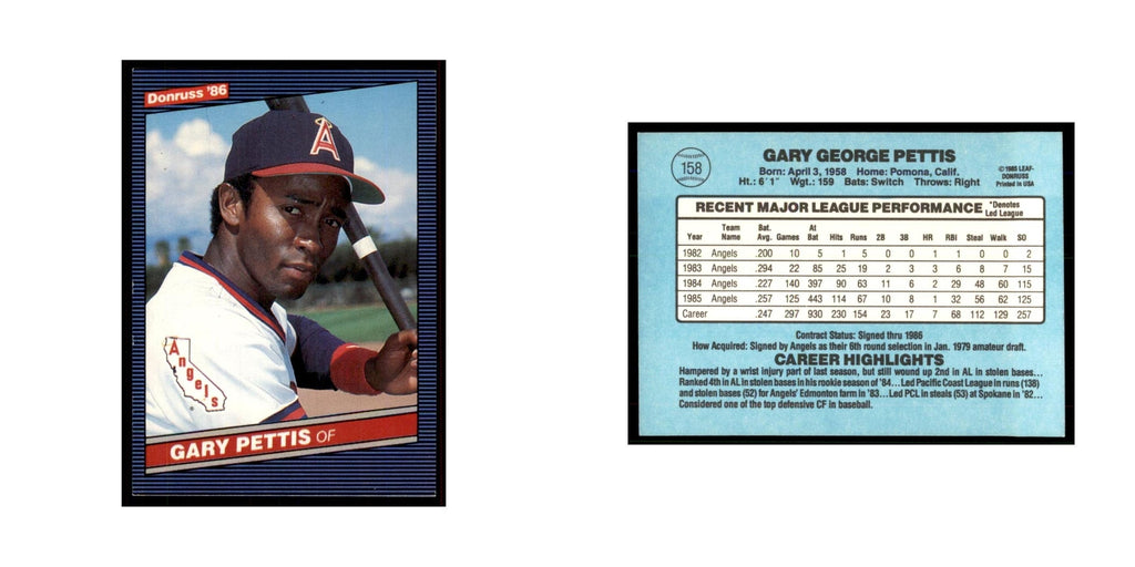 1986 Donruss Gary Pettis Angels #158