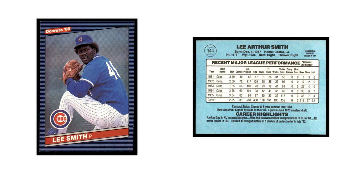 1986 Donruss Lee Smith Cubs #144