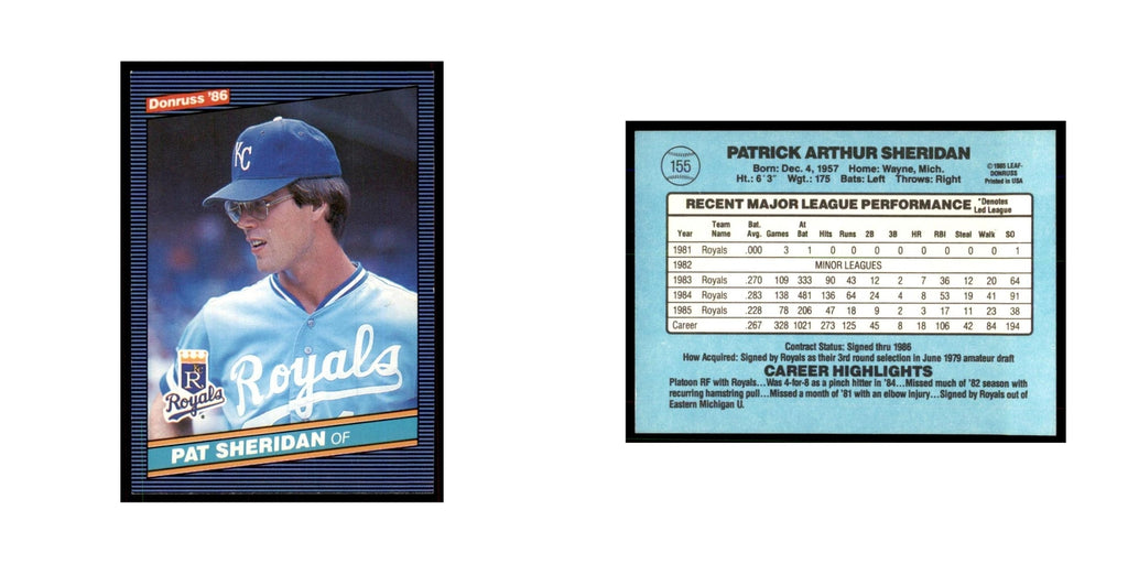 1986 Donruss Pat Sheridan Royals #155