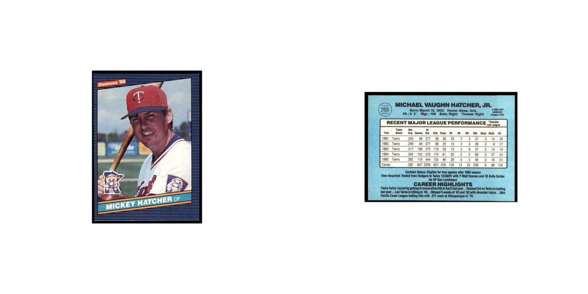 1986 Donruss Mickey Hatcher Twins #269