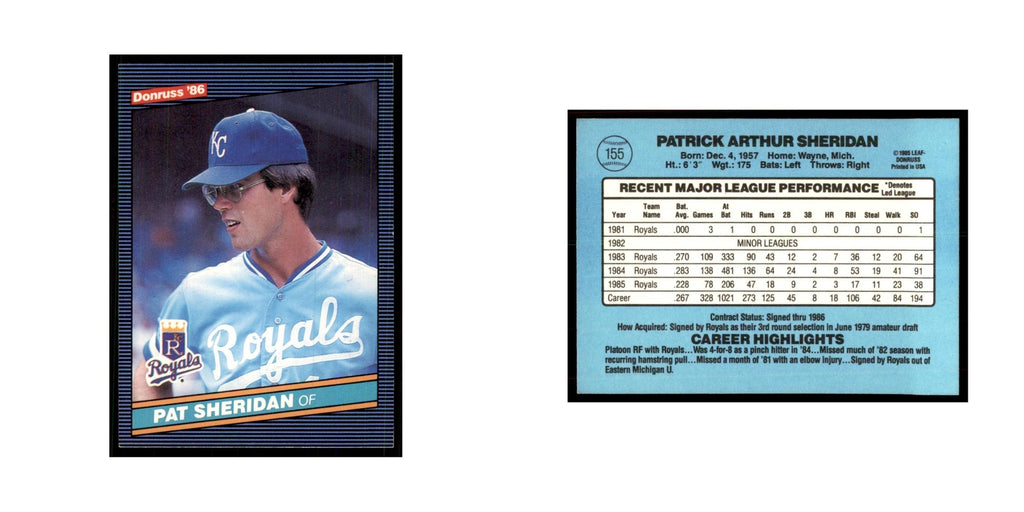 1986 Donruss Pat Sheridan Royals #155