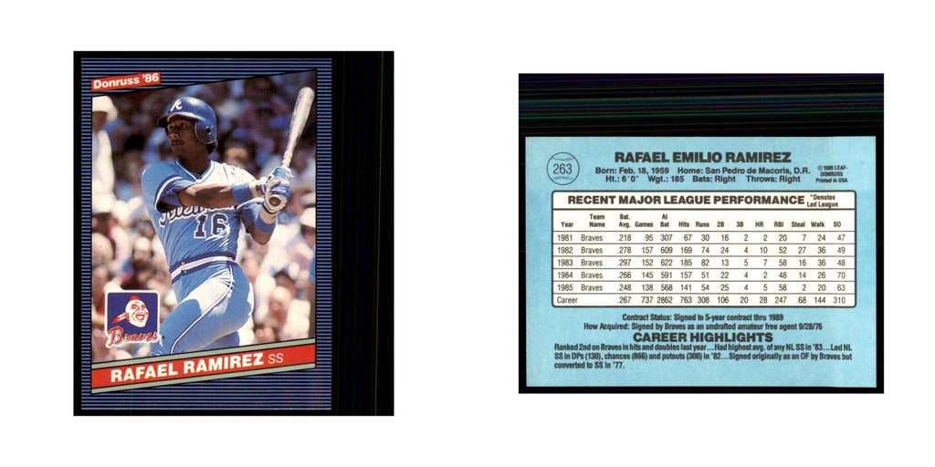 1986 Donruss Rafael Ramirez Braves #263
