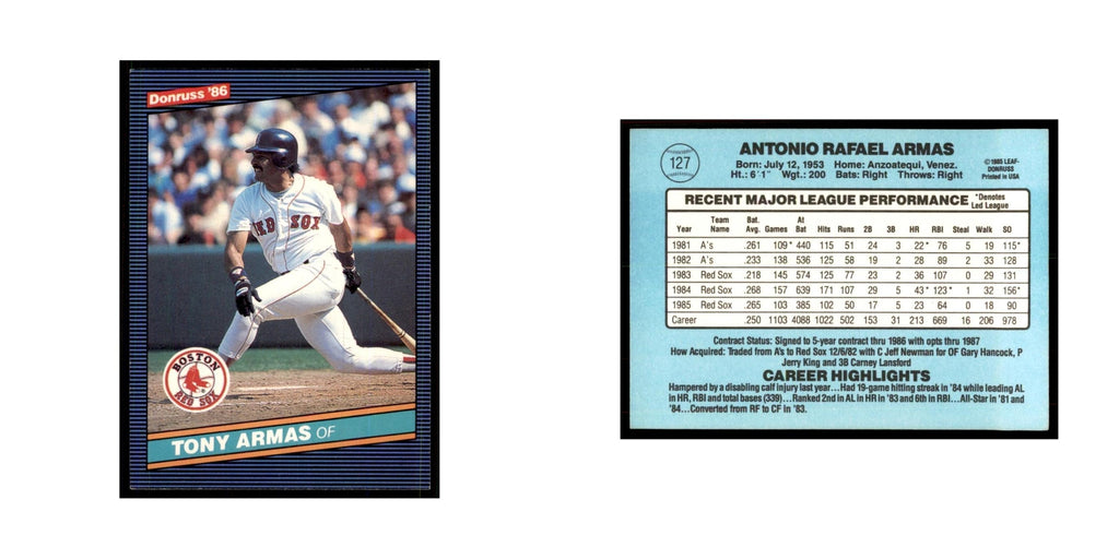 1986 Donruss Tony Armas Red Sox #127