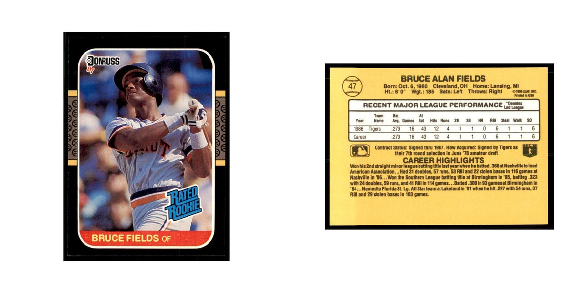 1987 Donruss Bruce Fields Baseball Cards #47