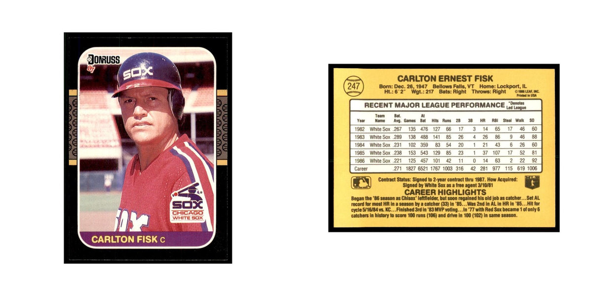 1987 Donruss Carlton Fisk Baseball Cards #247