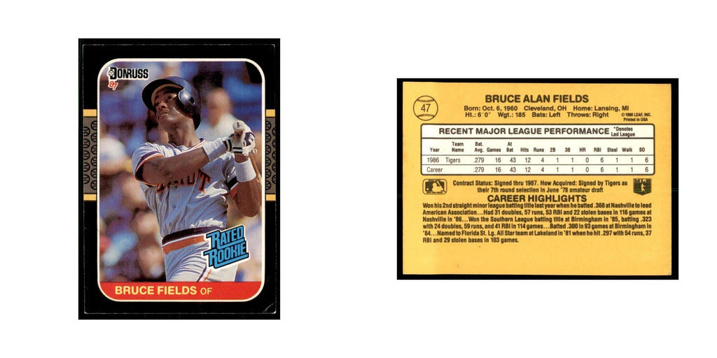 1987 Donruss Bruce Fields Baseball Cards #47