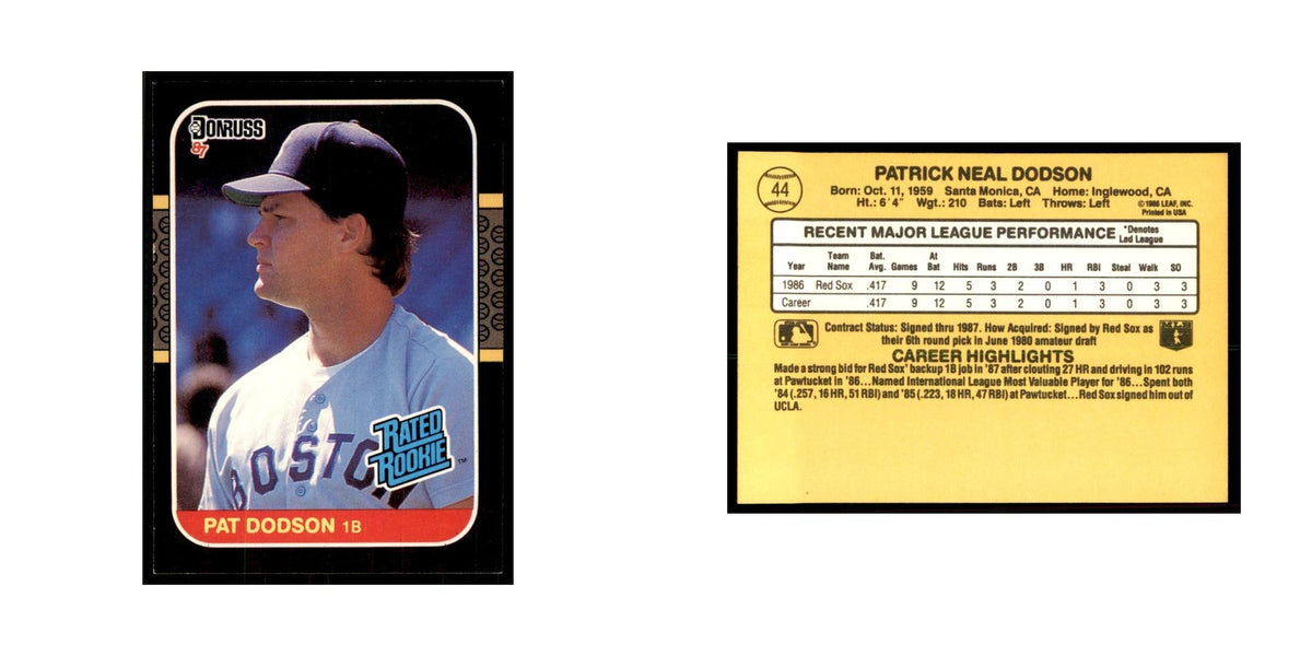 1987 Donruss Pat Dodson Baseball Cards #44