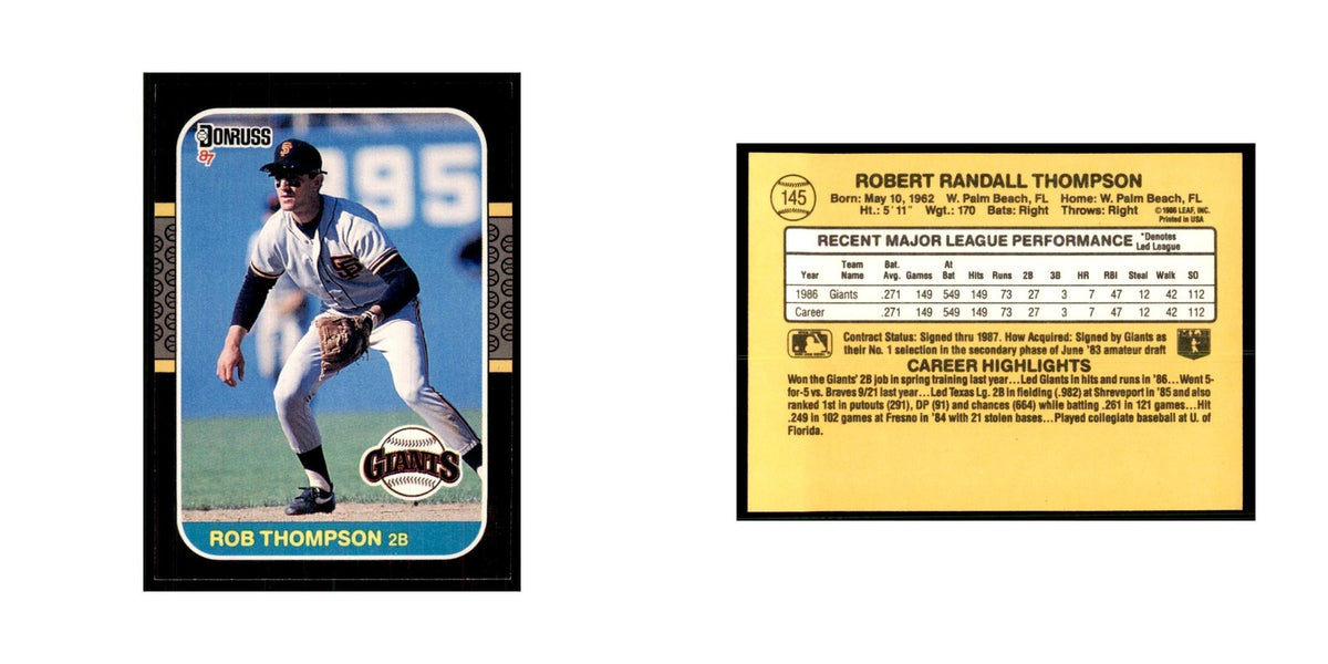 1987 Donruss Rob Thompson Baseball Cards #145