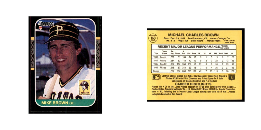 1987 Donruss Mike Brown Baseball Cards #168