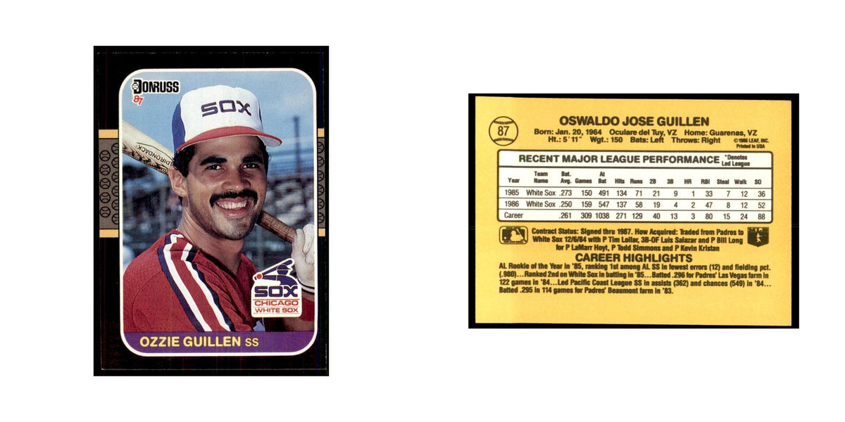 1987 Donruss Ozzie Guillen Baseball Cards #87