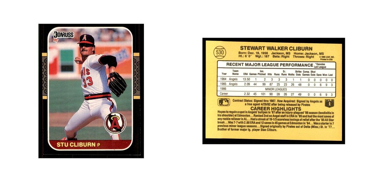 1987 Donruss Stu Cliburn Baseball Cards #530