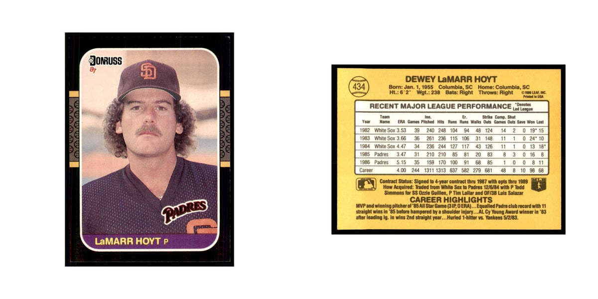 1987 Donruss LaMarr Hoyt Baseball Cards #434