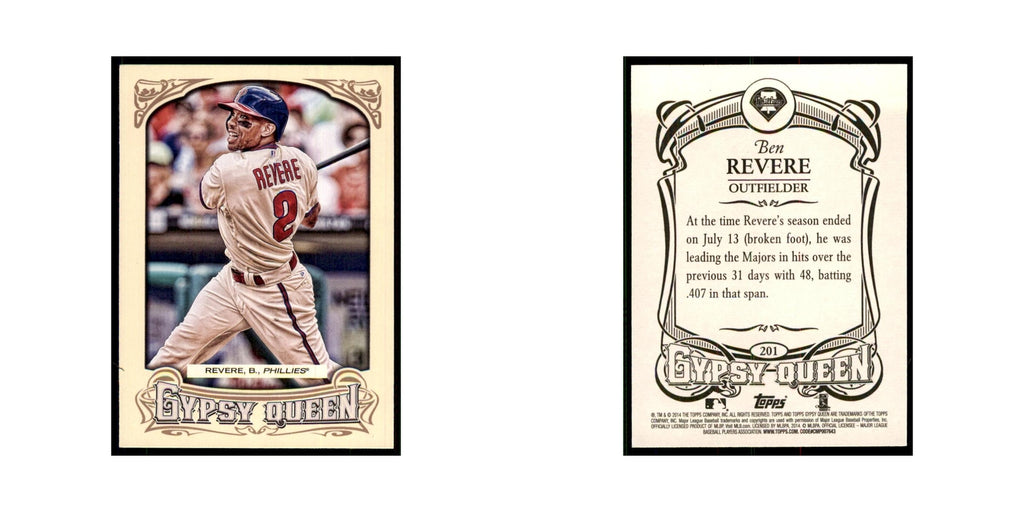2014 Topps Gypsy Queen Ben Revere Phillies #201