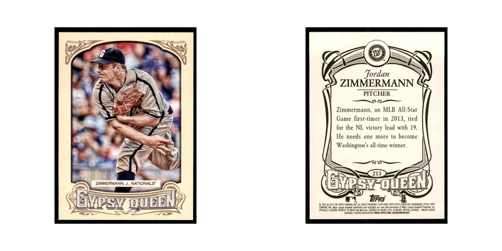 2014 Topps Gypsy Queen Jordan Zimmerman Nationals #213