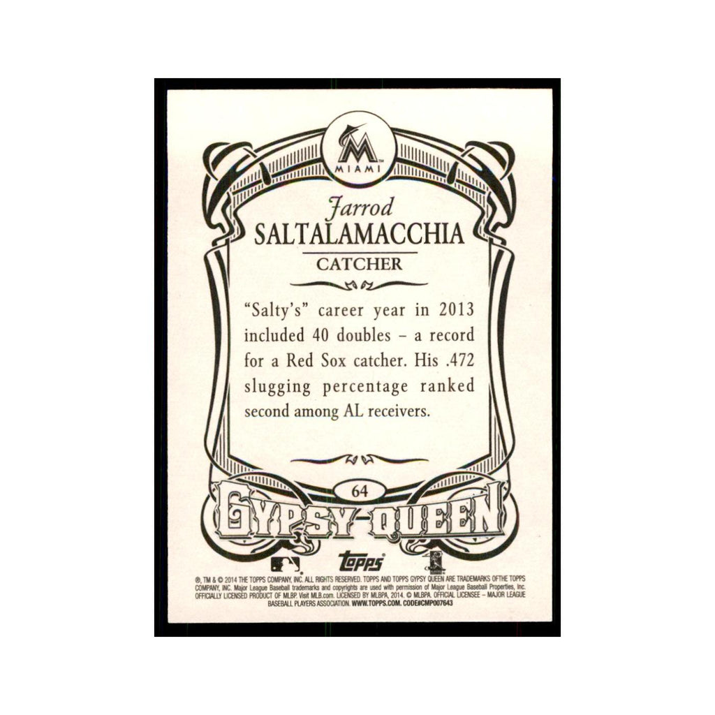 2014 Topps Gypsy Queen Jarrod Saltalamacchia Marlins #64